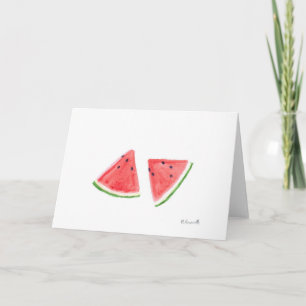 Red Watermelons fruit watercolor food Summer  Card