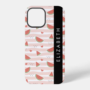 Red Watermelons, Hearts, Stripes, Your Name iPhone 12 Pro Case