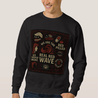 Red Wave collage crew neck Sweatshirt
