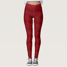 Red Wave Leggings