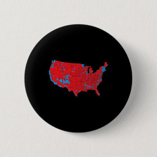 Red Wave Map Of Usa In The 2024 Presidential Elect 6 Cm Round Badge