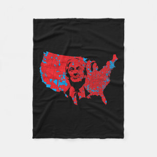 Red Wave Map Of Usa In The Trump 2024 Presidential Fleece Blanket