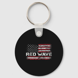 Red Wave - Usa 2025 Election Republican American F Key Ring