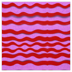 Red waves pink splattered background 🥰 fabric