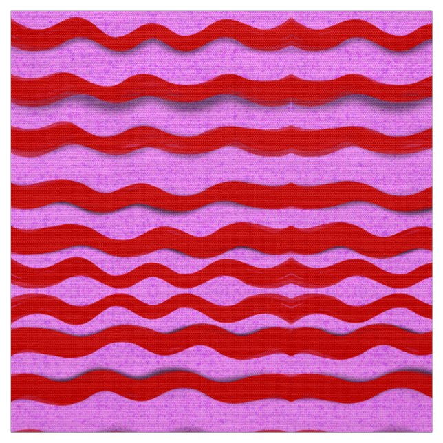 Red waves pink splattered background 🥰 fabric (Swatch)