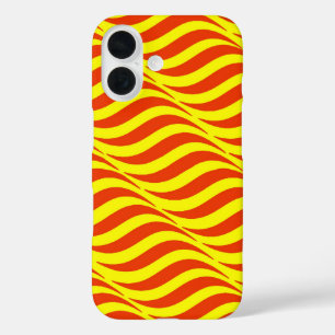 Red Waves Yellow Sky iPhone 16 Case