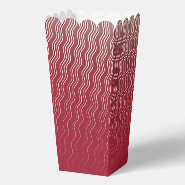 Red Wavy Lined Pattern Favour Box (Back)