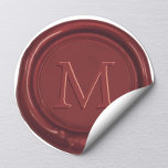 Red Wax Monogram Classic Wedding Favour Red Seal<br><div class="desc">Custom Monogram Classic Wedding Favour Red Wax Seal Stickers.</div>