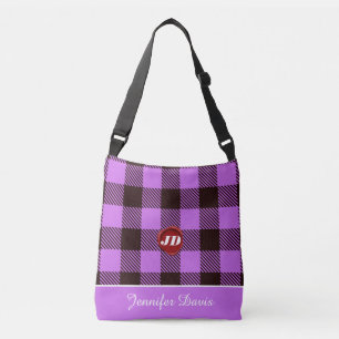 Red Wax Plaid Tartan Personalised Trendy Orchid  Crossbody Bag