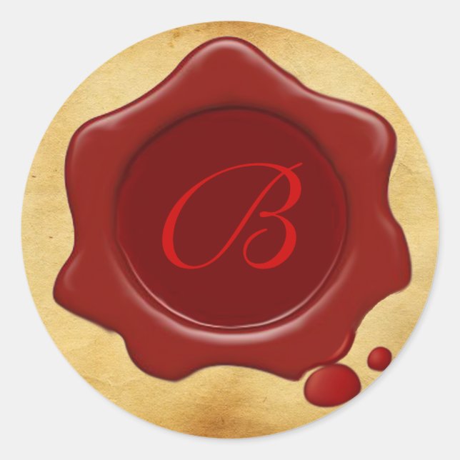 RED  WAX SEAL PARCHMENT Monogram (Front)