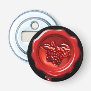 RED WAX SEAL WITH GRAPES  BOTTLE OPENER