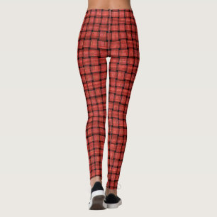 Red Weave Pattern on Custom Leggings