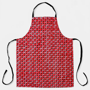 Red weave seamless texture of bamboo wicker rattan apron
