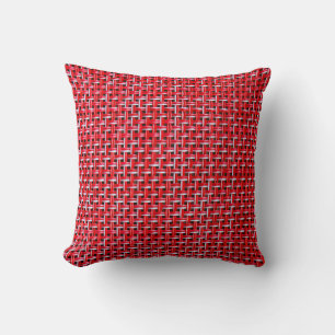 Red weave seamless texture of bamboo wicker rattan cushion
