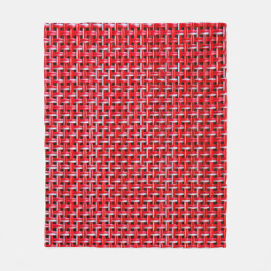 Red weave seamless texture of bamboo wicker rattan fleece blanket