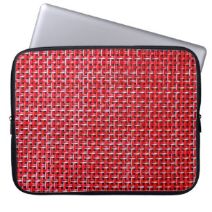 Red weave seamless texture of bamboo wicker rattan laptop sleeve