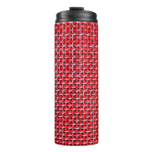 Red weave seamless texture of bamboo wicker rattan thermal tumbler