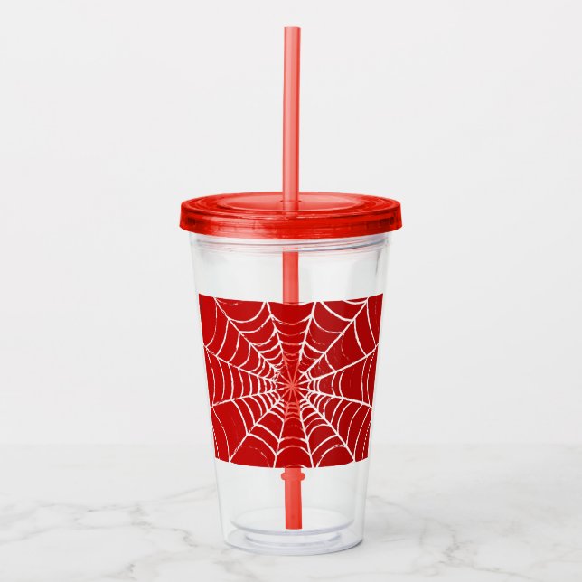 Red Web Acrylic Tumbler (Front)