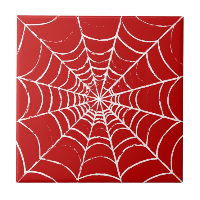 Red Web Ceramic Tile (Front)
