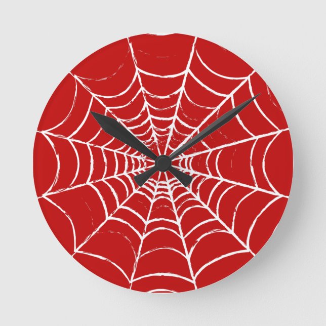 Red Web Round Clock (Front)
