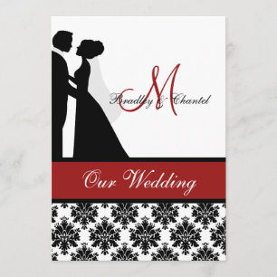 Red Wedding Couple Wedding Invitation