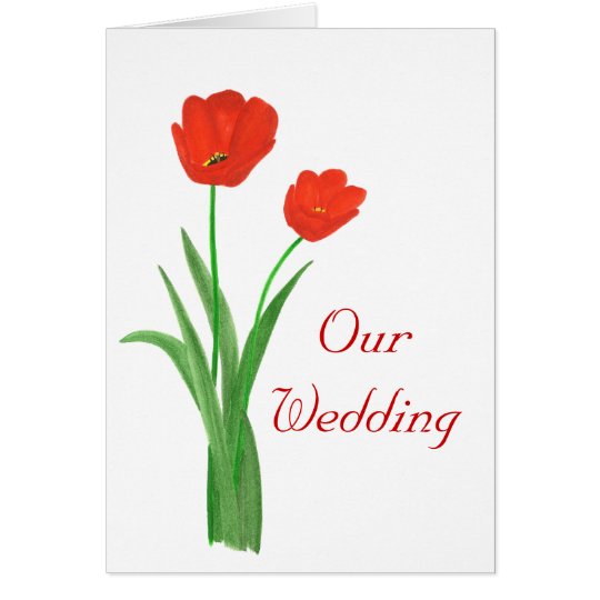 Red Wedding Invitations Cards, Tulips