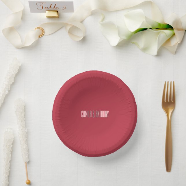 Red Wedding Paper Plate (Wedding)