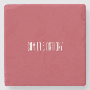 Red Wedding Stone Coaster