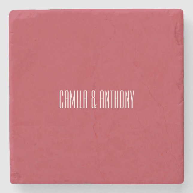 Red Wedding Stone Coaster (Front)