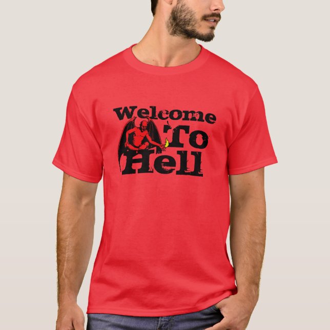 Red Welcome to Hell Demon T-Shirt (Front)