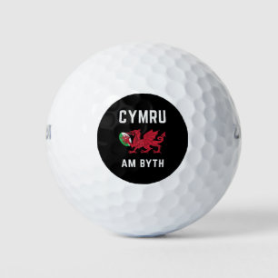 Red Welsh Dragon Cymru Roots Rugby Fan Wales Flag Golf Balls
