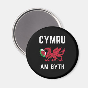 Red Welsh Dragon Cymru Roots Rugby Fan Wales Flag Magnet