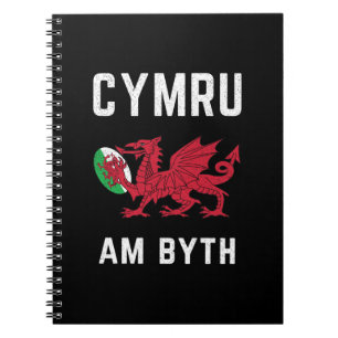 Red Welsh Dragon Cymru Roots Rugby Fan Wales Flag Notebook