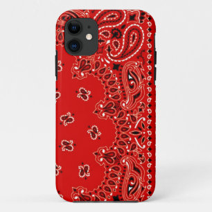 Red Western Bandana Scarf Fabric Wrap iPhone 11 Case