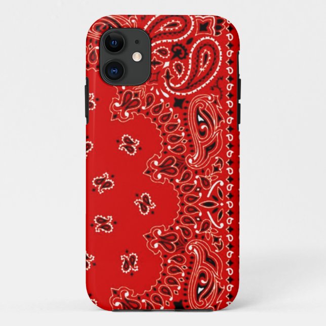 Red Western Bandanna Scarf Fabric Wrap Case-Mate iPhone Case (Back)