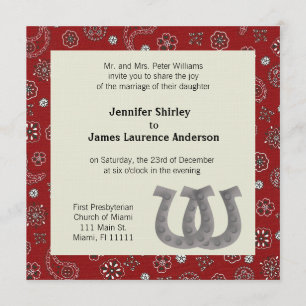 Red Western Wedding Invitation