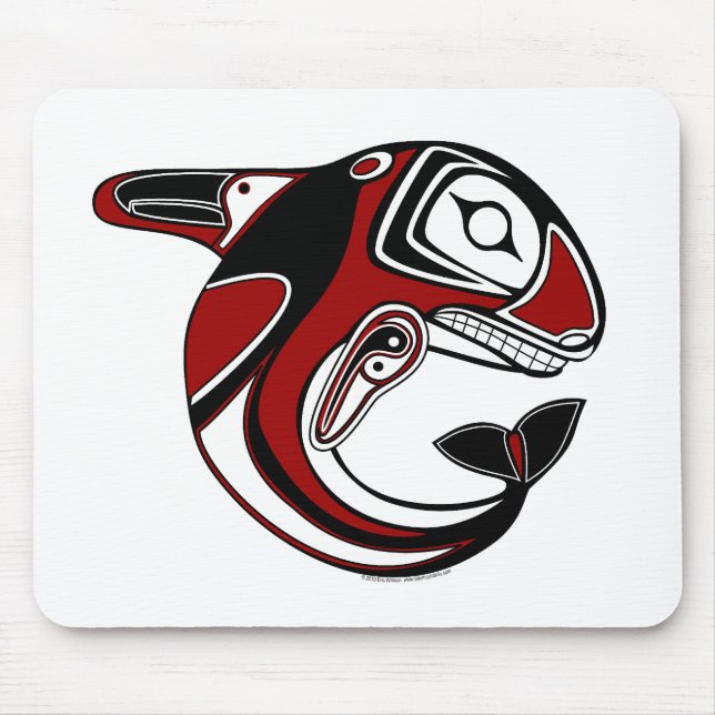 Red Whale Totem Mousepad (Front)