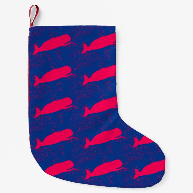 red whales christmas stocking (Front)