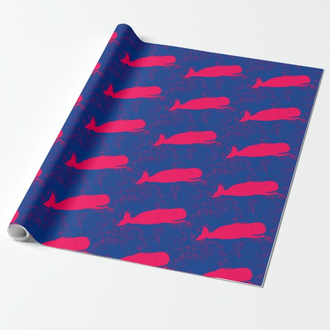 red whales wrapping paper (Unrolled)
