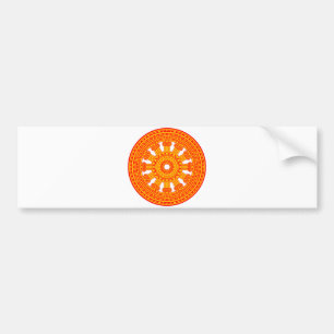 Red Wheel of Dharma (Buddhist Art) Bumper Sticker