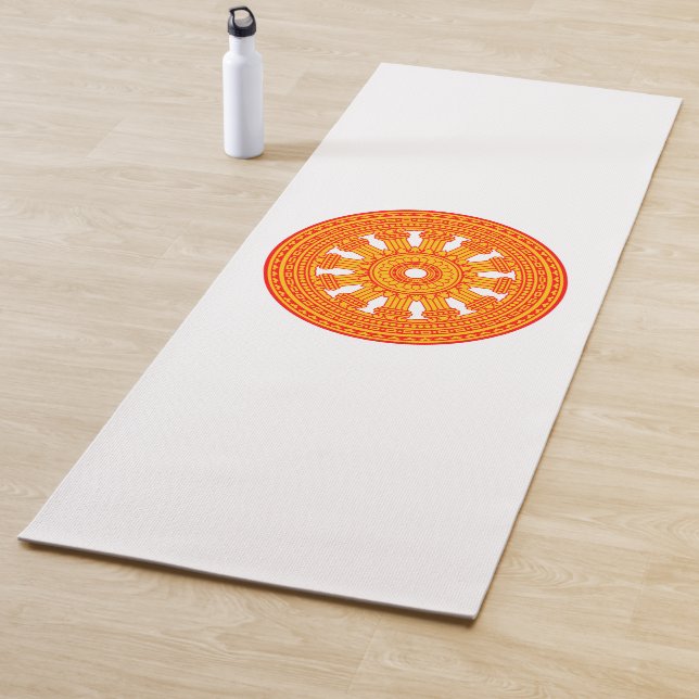 Red Wheel of Dharma (Buddhist Art) Yoga Mat (In Situ)