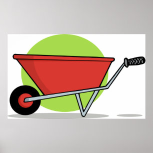 Red Wheelbarrow Poster