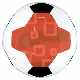 Red Whimsical Big Geometric Abstract Soccer Ball