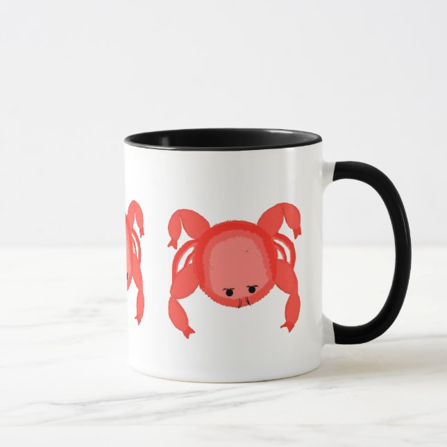  Red Whimsical Crabs Beady Eyes Mug (Right)