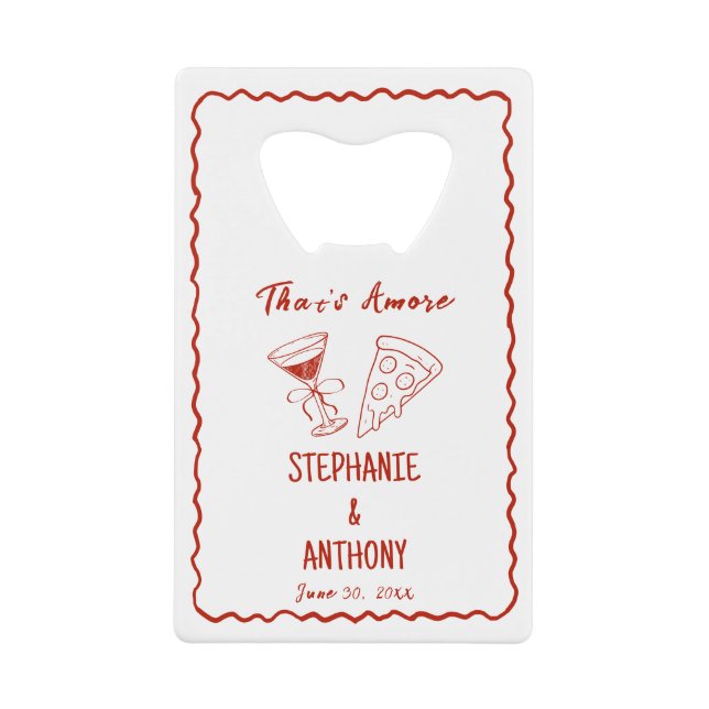 Red Whimsical Frame That's Amore Italian Wedding (Front)