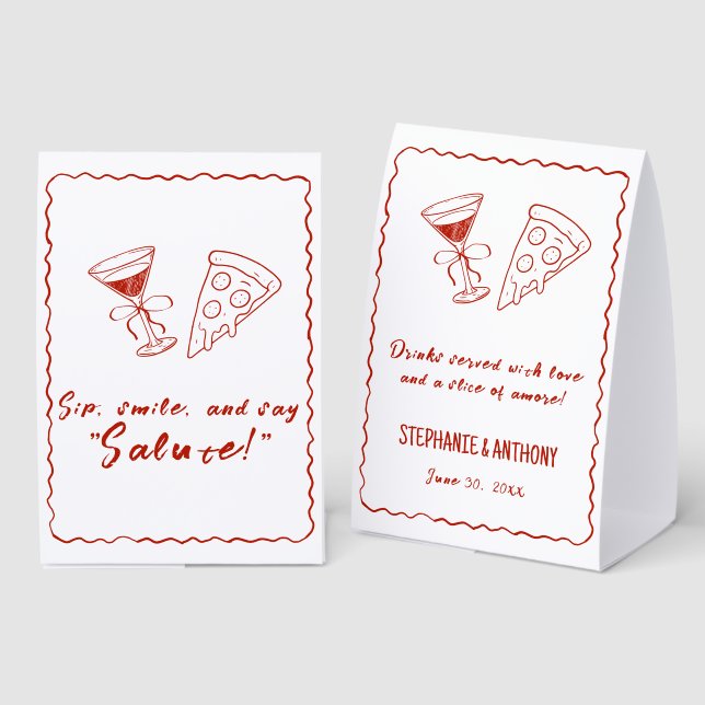 Red Whimsical Frame That's Amore Italian Wedding (Front/Back)