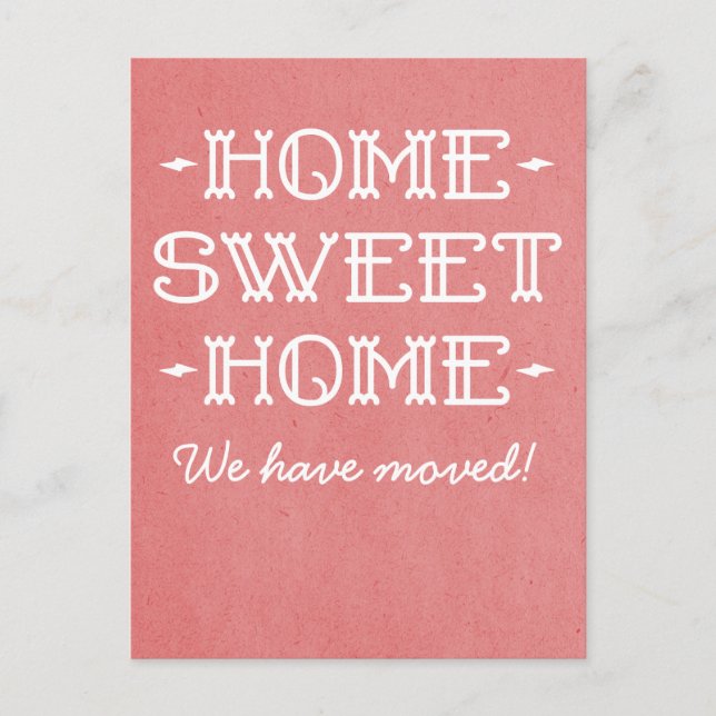 Red Whimsical Home Sweet Home Postcard (Front)