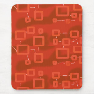 Red Whimsical Modern Abstract Mouse Pad