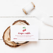 Red Whimsical Retro Cherries | Diaper Raffle