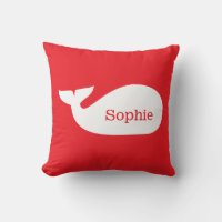 Red Whimsical Whale Personalised Children's